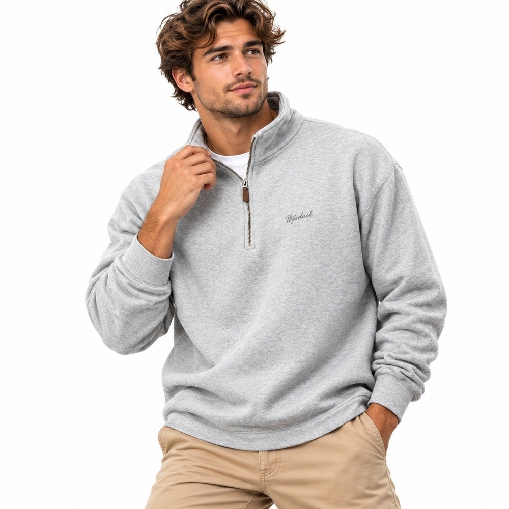 Woolrich Quarter Zip Pullover Mens XXL Gray Heather Outdoor Sweatshirt Casual
